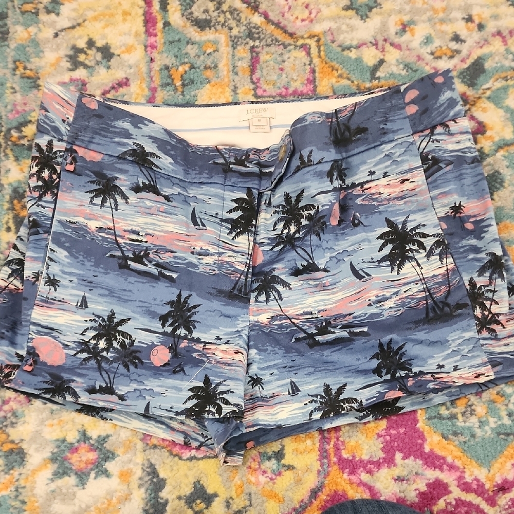 J. Crew Blue Tropical Print Women's Shorts